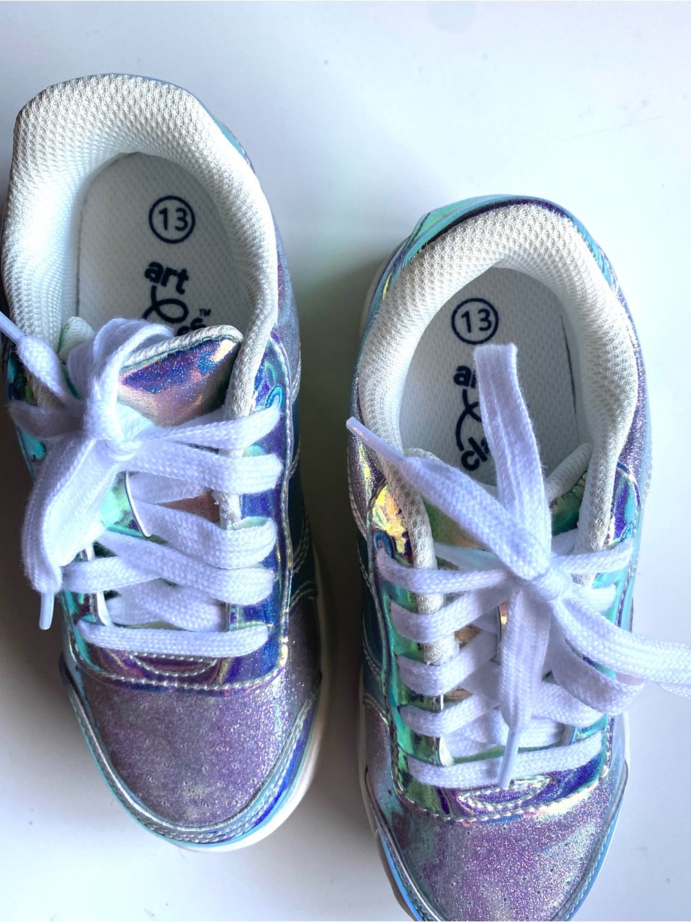 Class Girls Whitney Court Sneakers in a vibrant, iridescent holographic finish. - Picture 8 of 8